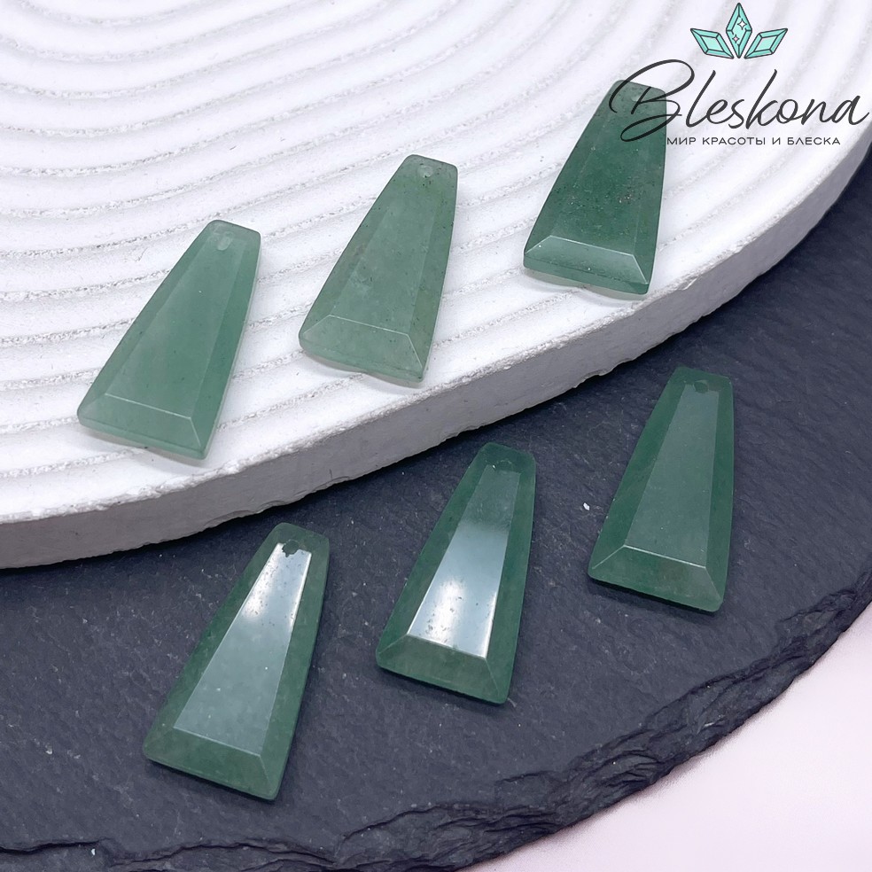 25*13 мм Подвеска трапеция Авантюрин огранка