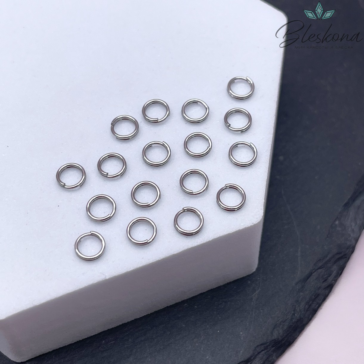 5*1,3 мм Цвет серебро, Колечки двойные уп. 1 гр