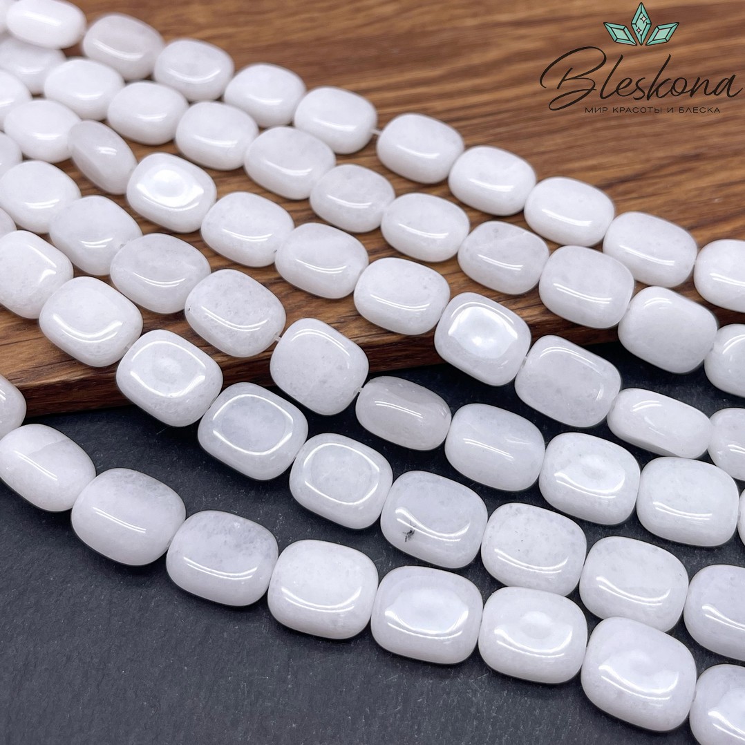 Кварц Белый прямоугольник плоский 12*10 мм