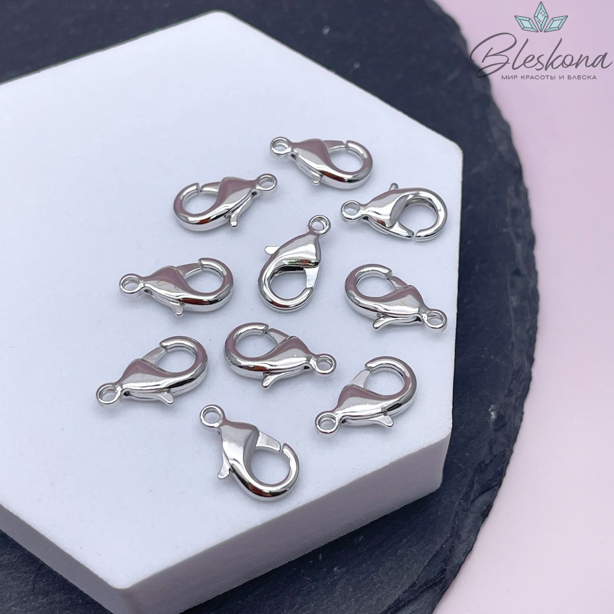 15 мм Цвет серебро, Замок округлый