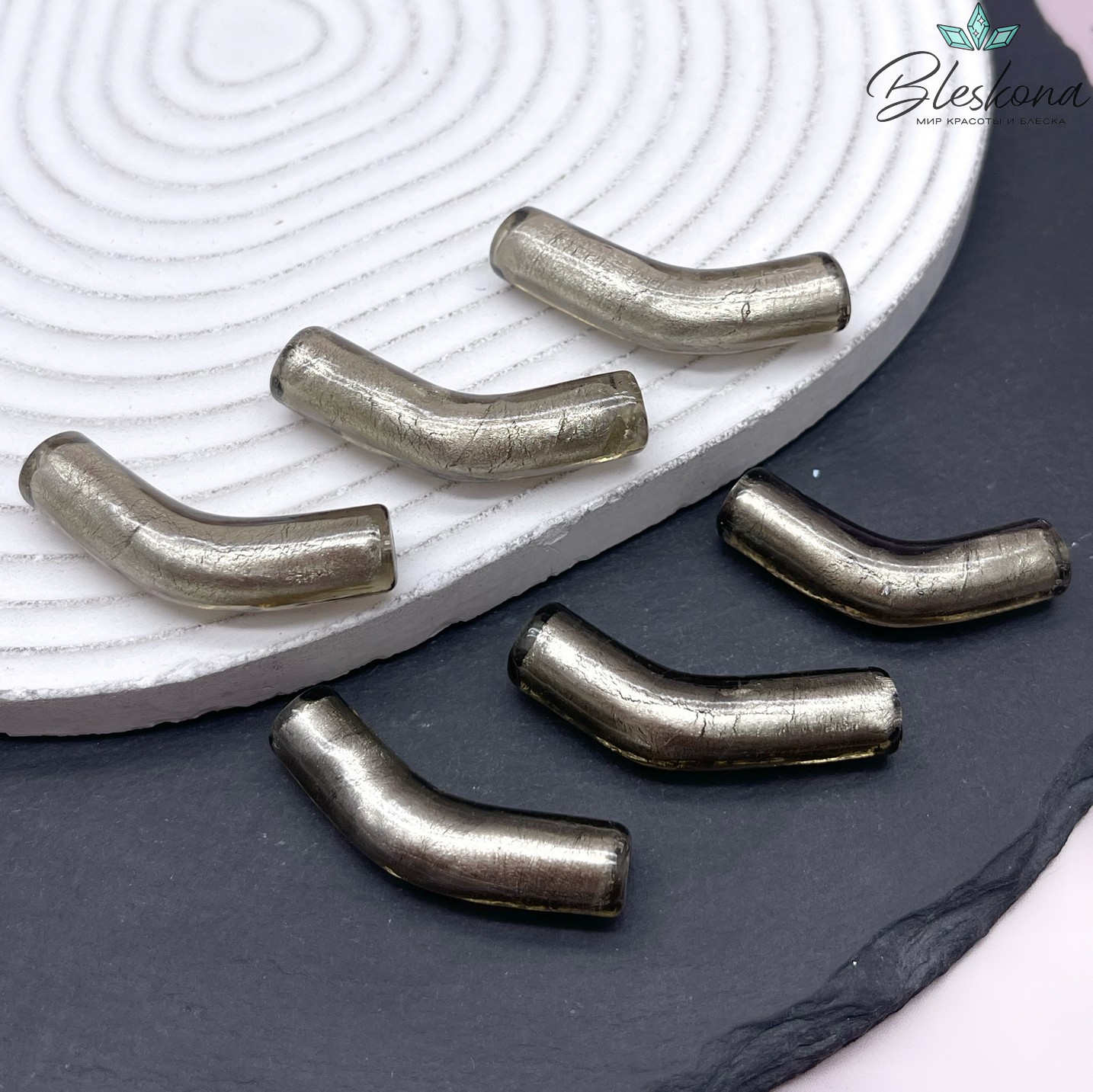 37-39 мм Бусина Трубочка бронзовая