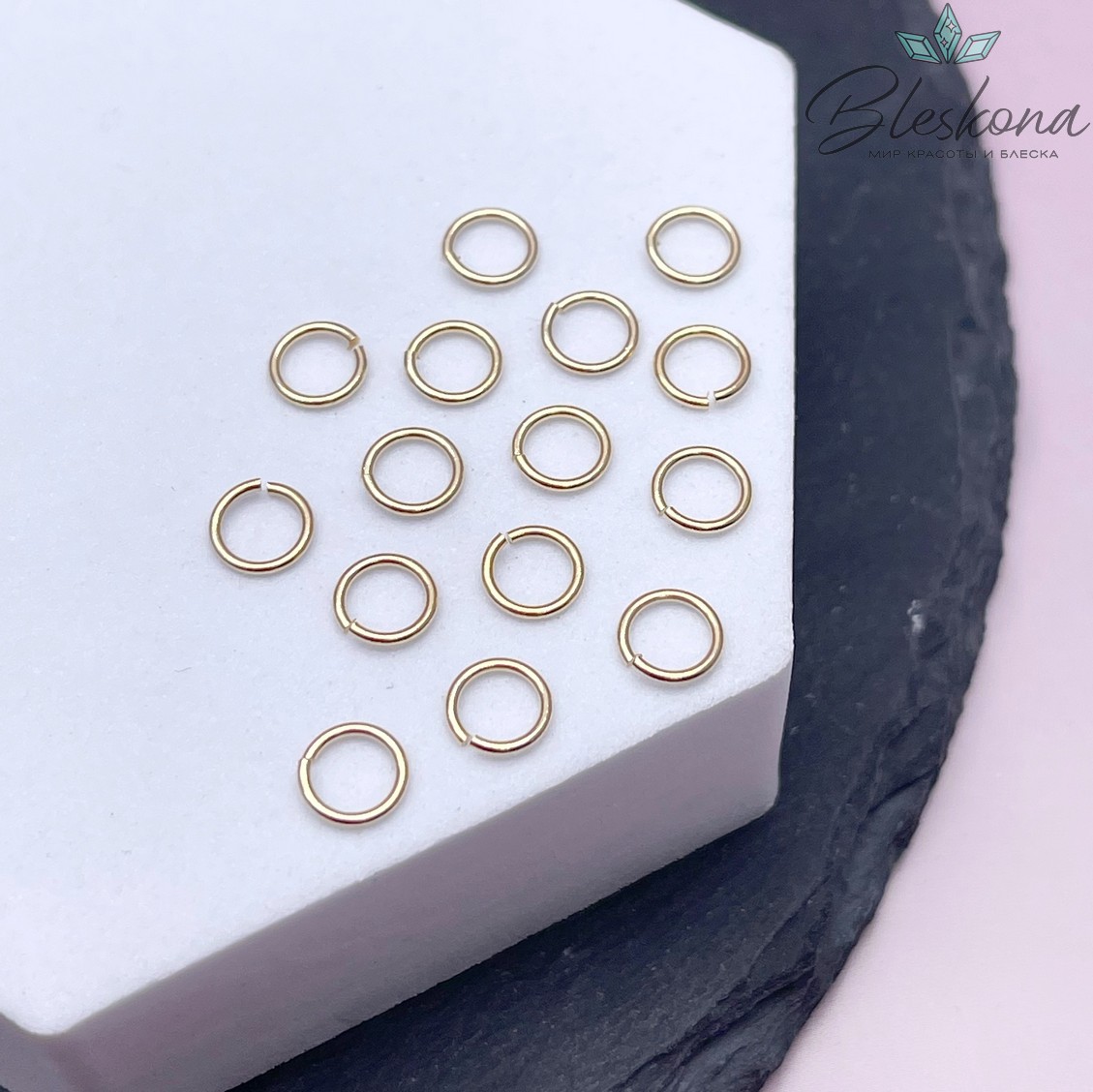 6*0,8 мм Цвет золото, Колечки уп. 1 гр.