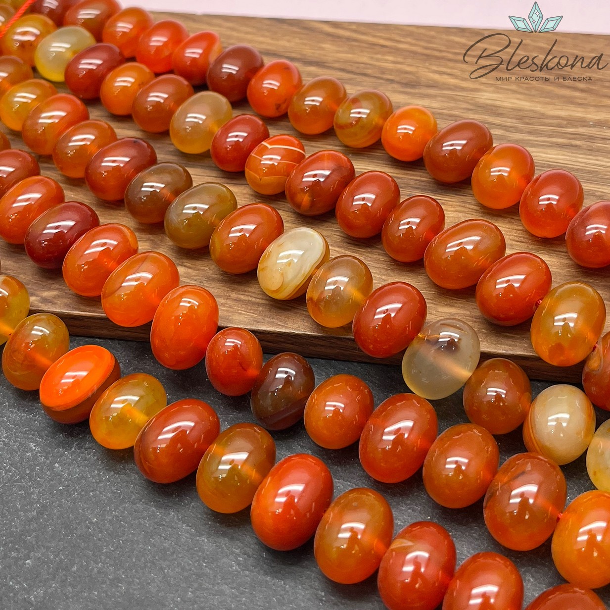 Агат галтовка 12*16 мм 