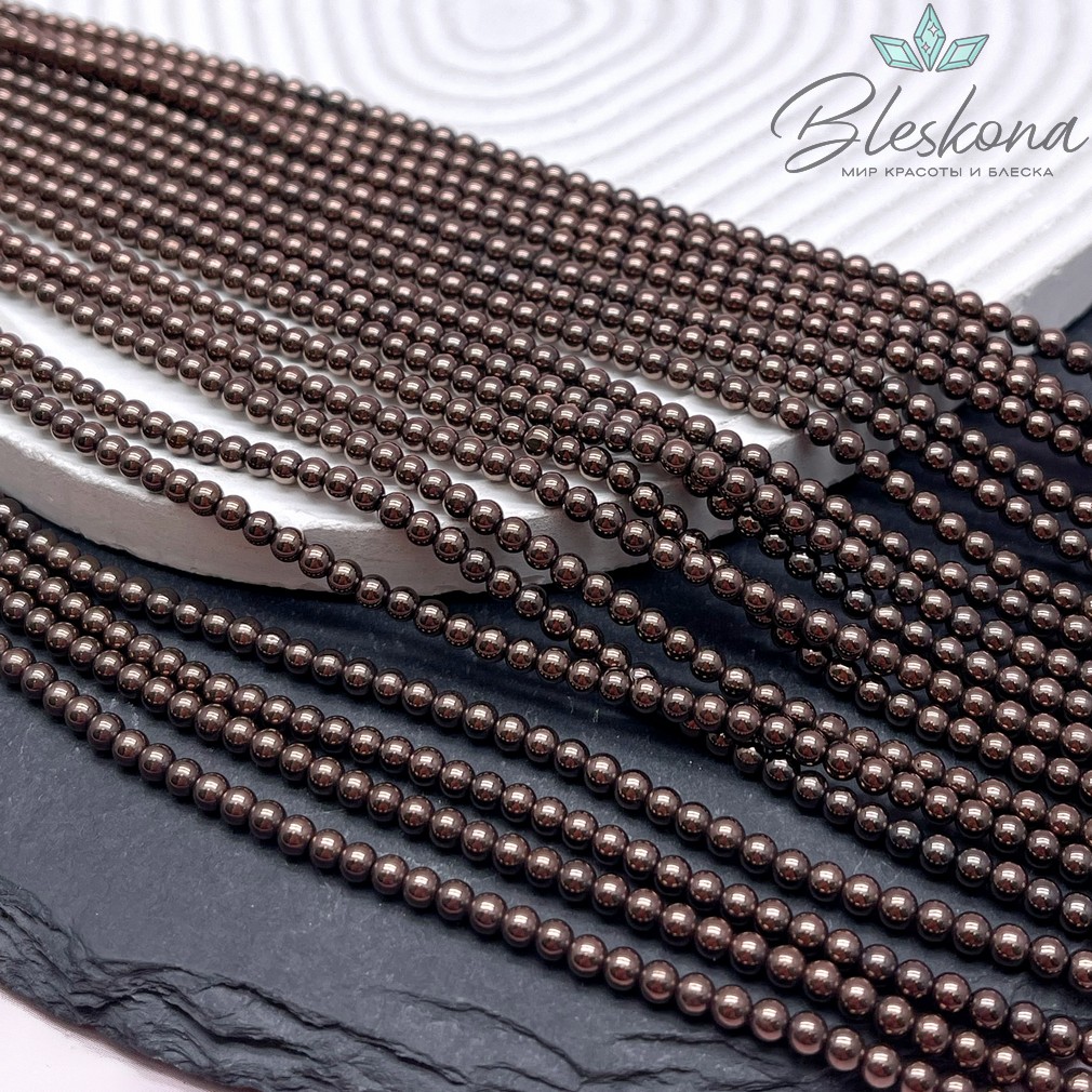 3 мм Гематин имитация, цвет коричневый (шоколадный)