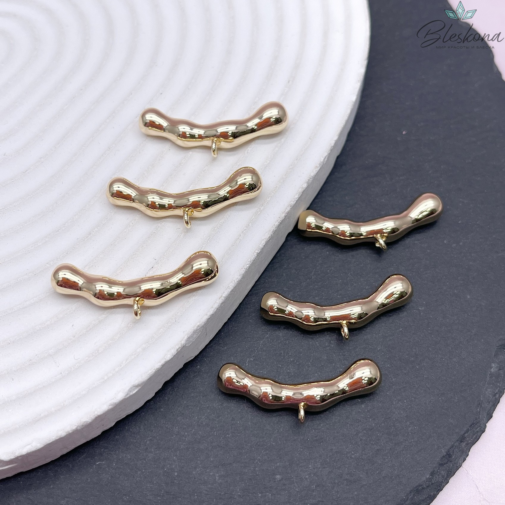 30*6 мм Цвет золото, Бейл трубочка разъемное кольцо