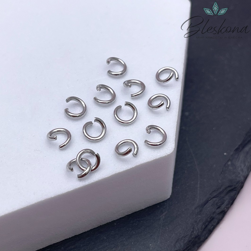 5*1 мм Цвет серебро, Колечки разъемные уп. 1 гр