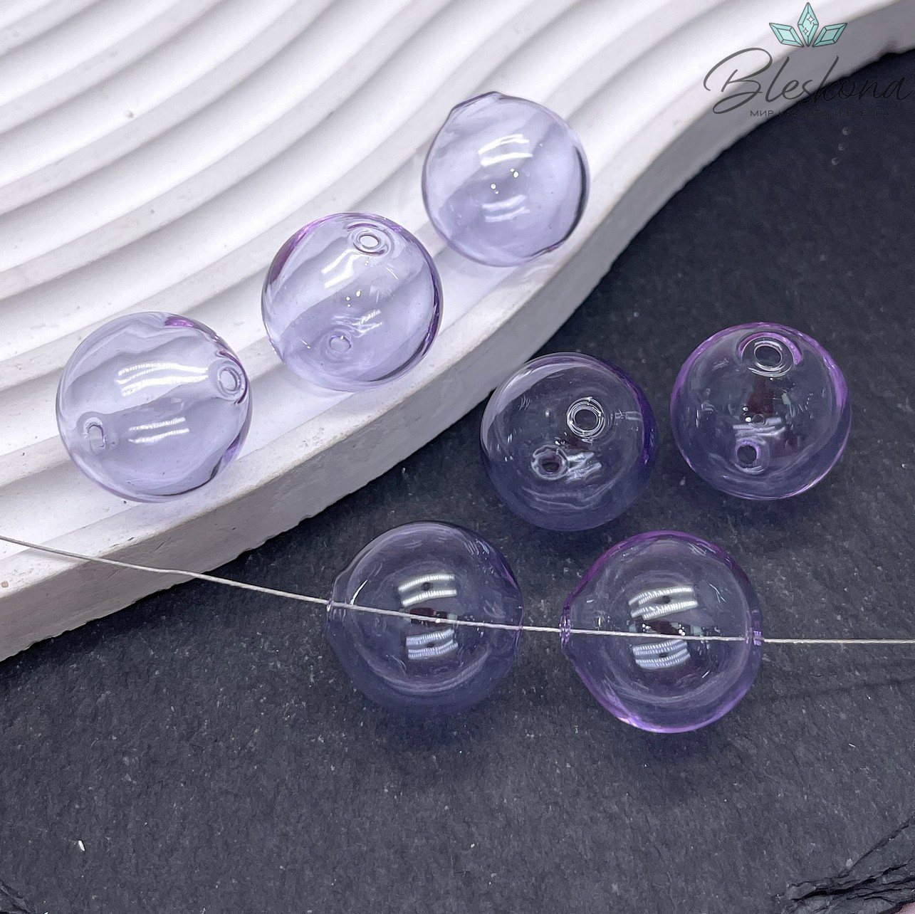 18 мм Бусина шар стекло фиолетовое