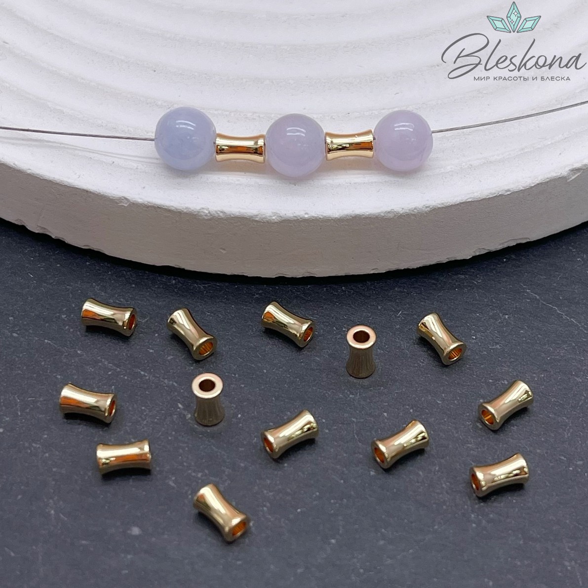 5*3 мм Цвет золото, Бусина песочные часы