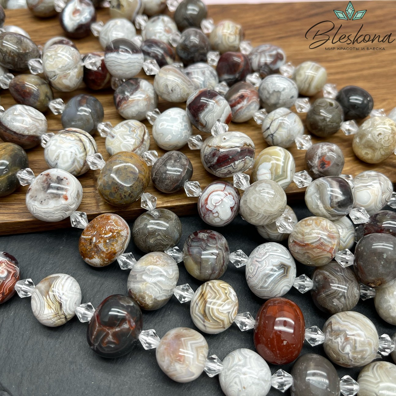 Агат Crazy lace галтовка (14-17)*(12-14) мм