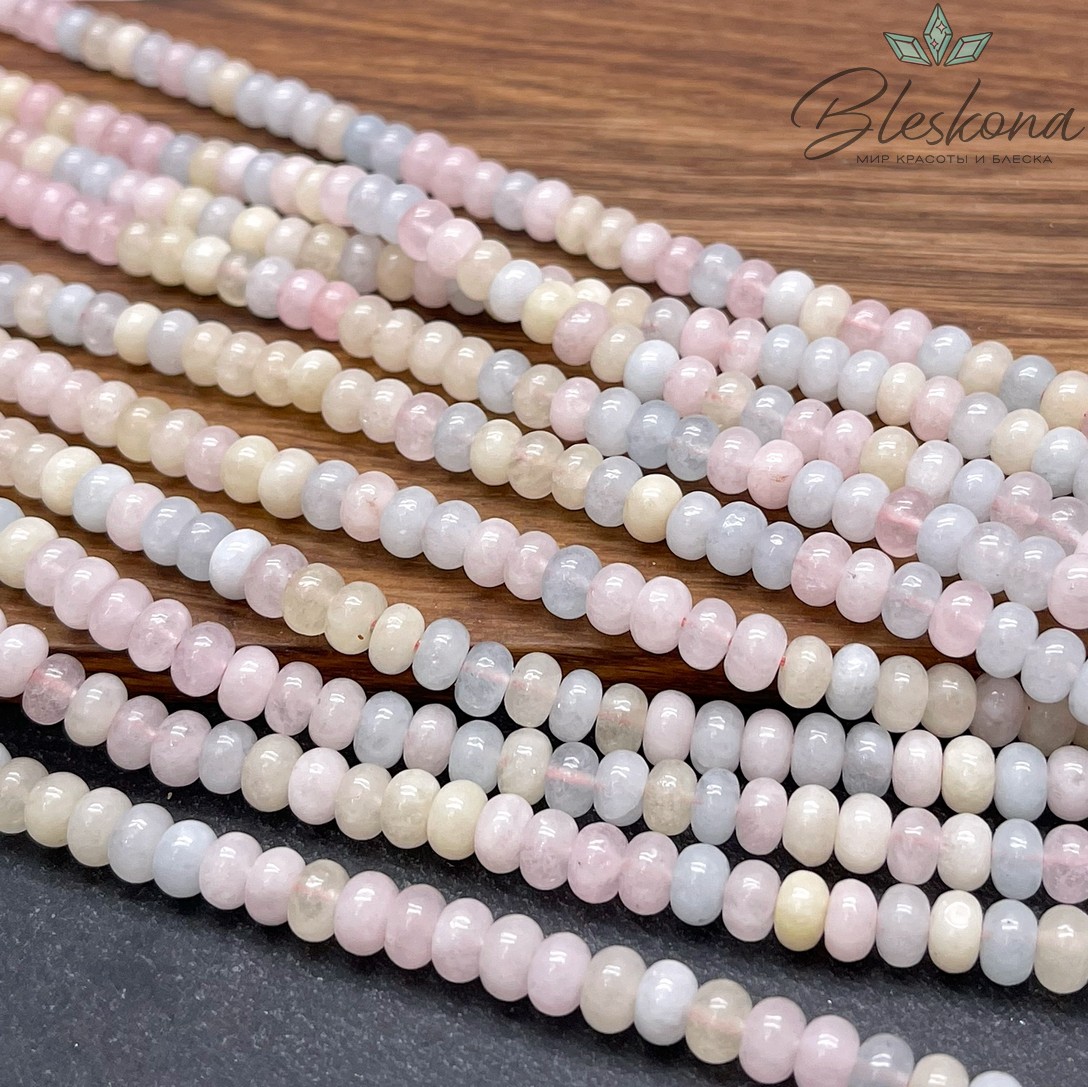 Кварц микс №1 тонированный рондель 4*6 мм