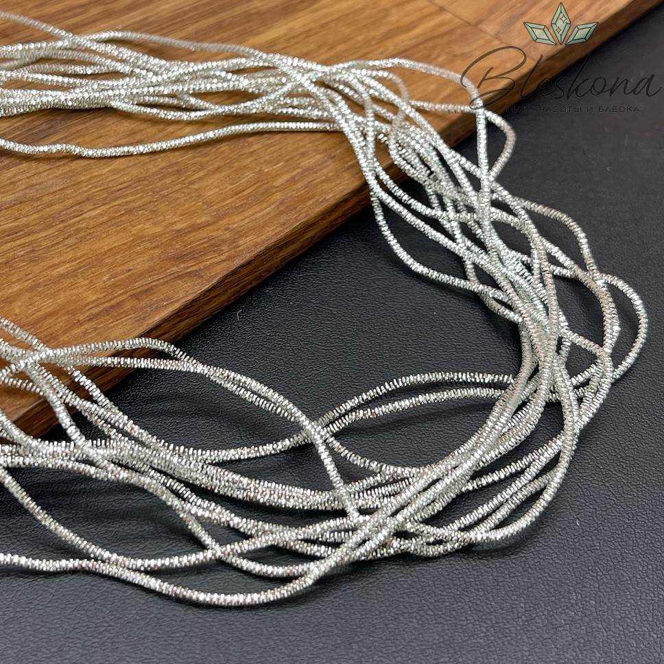 Канитель трунцал 1,35 мм, Цвет KK-6 уп.5 гр (оттенок серебристого) )