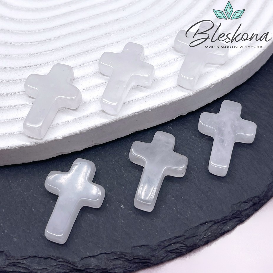 Подвеска крест Горный хрусталь 25*18 мм