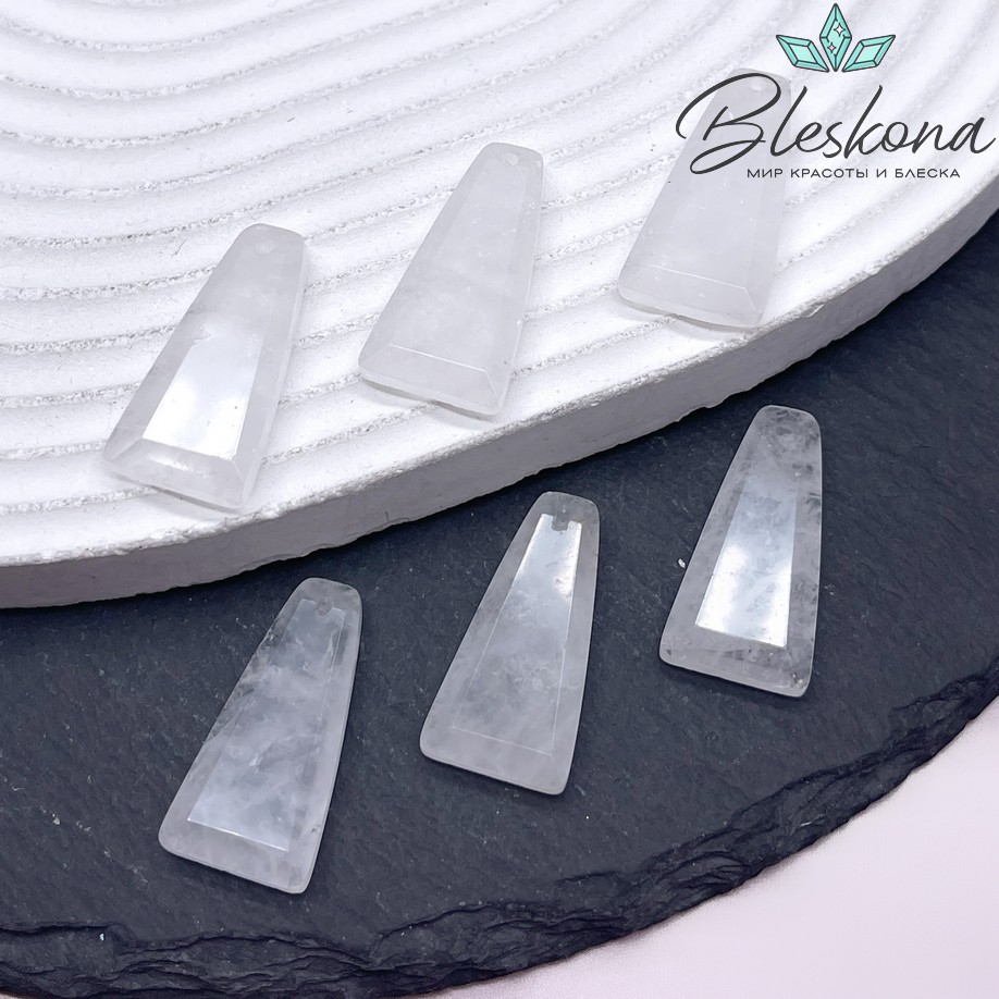 25*13 мм Подвеска трапеция Горный хрусталь огранка