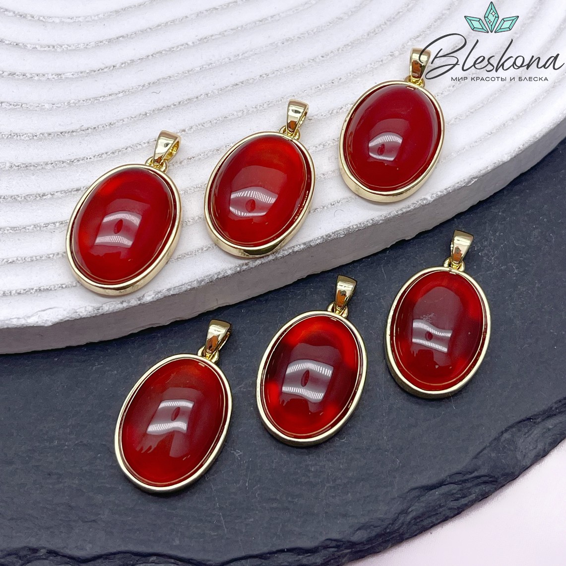 22,5*15 мм Цвет золото, Подвеска овал Сердолик