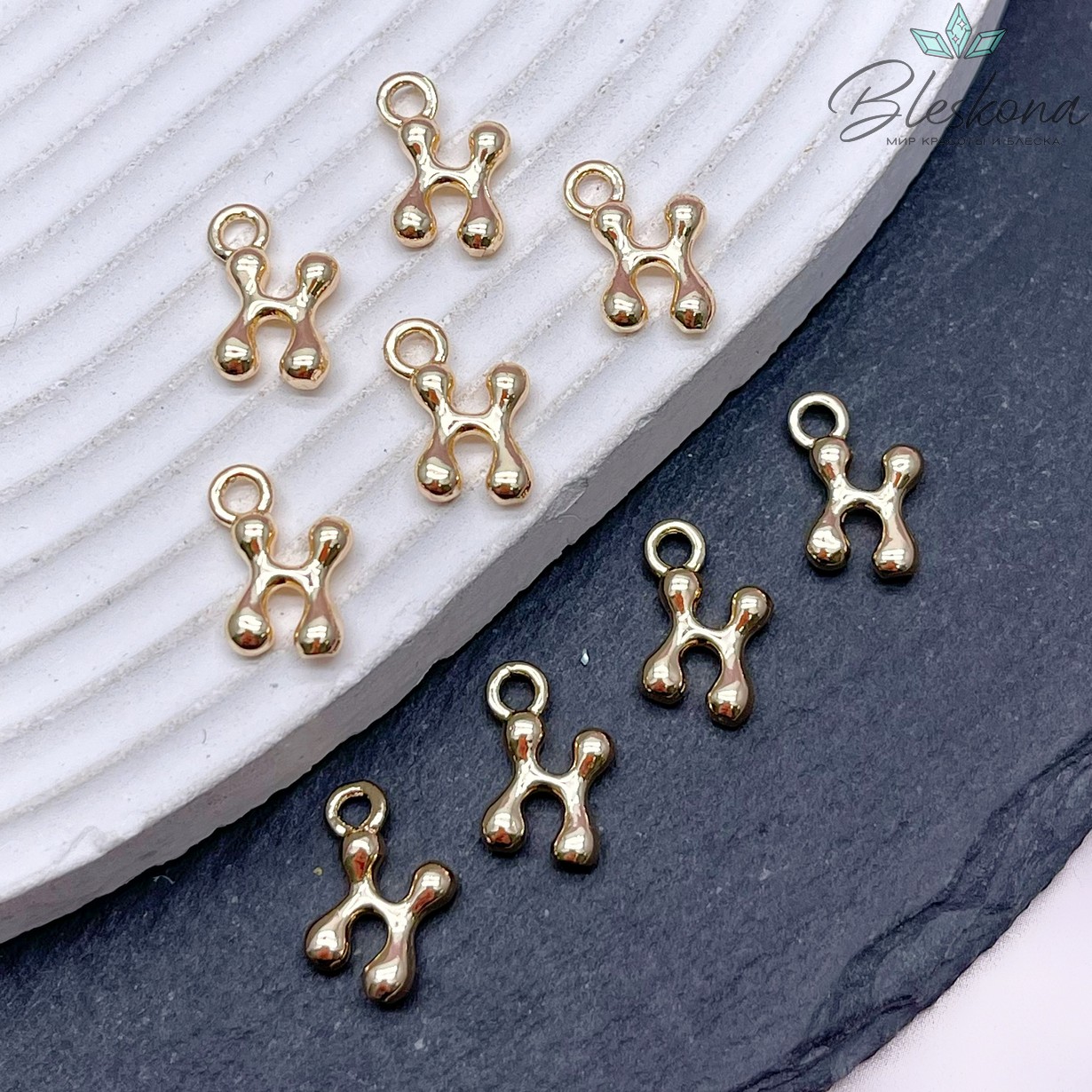 13 мм Цвет золото, Буква гладкая X 