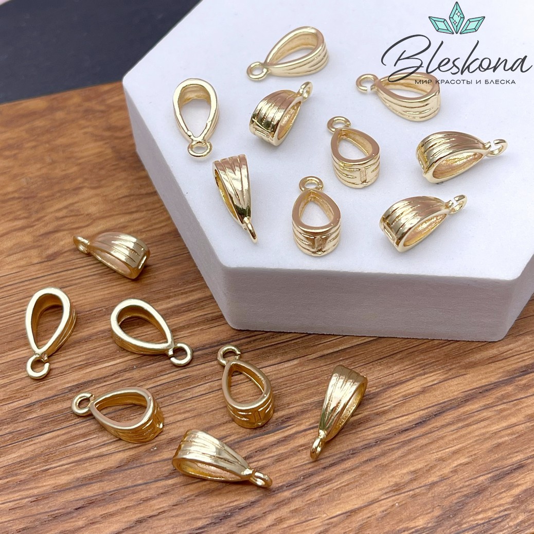 15,5*5 мм Цвет золото, Бейл капля полосы разъемное кольцо 