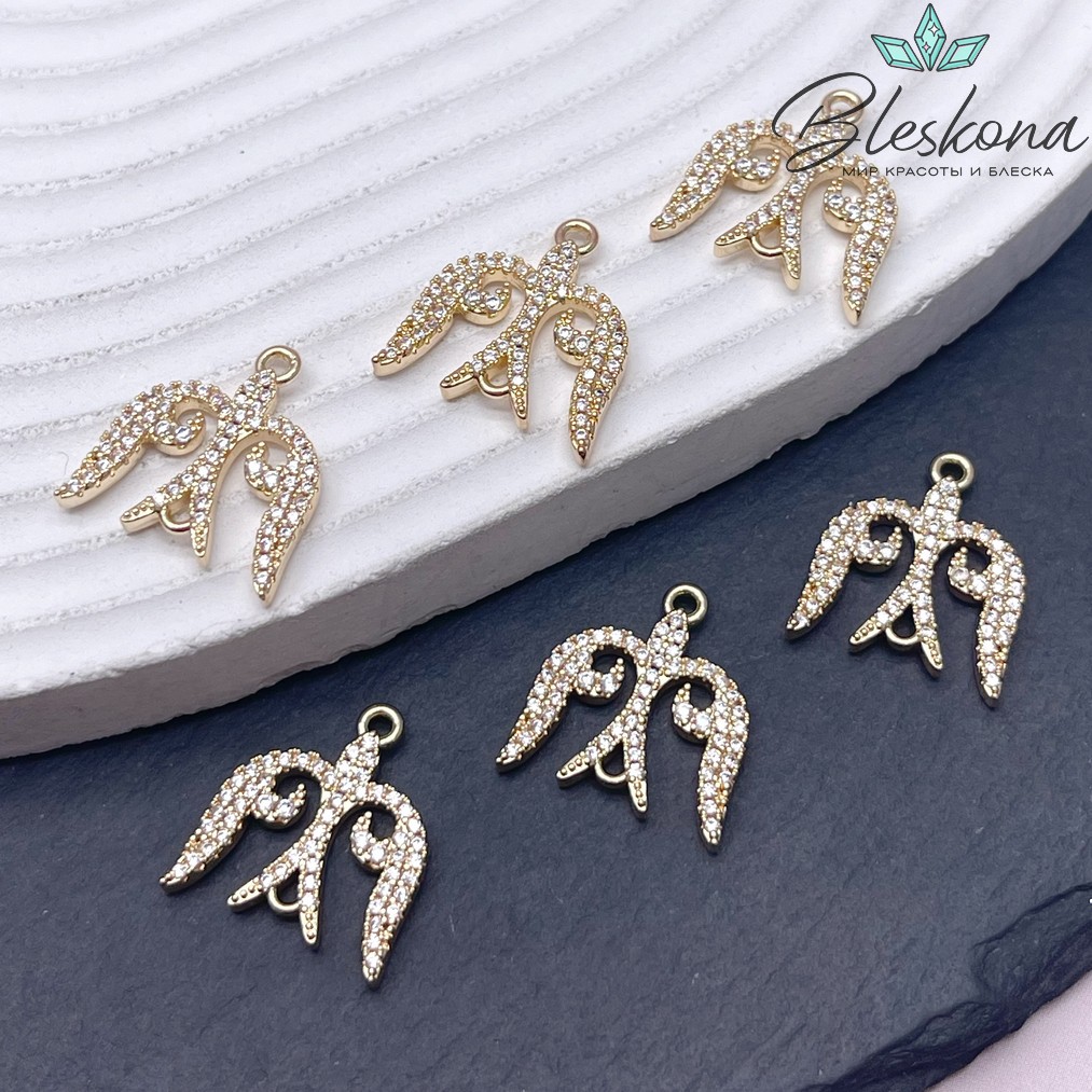 17,5*17 мм Цвет золото, Коннектор Этно №1 с цирконами