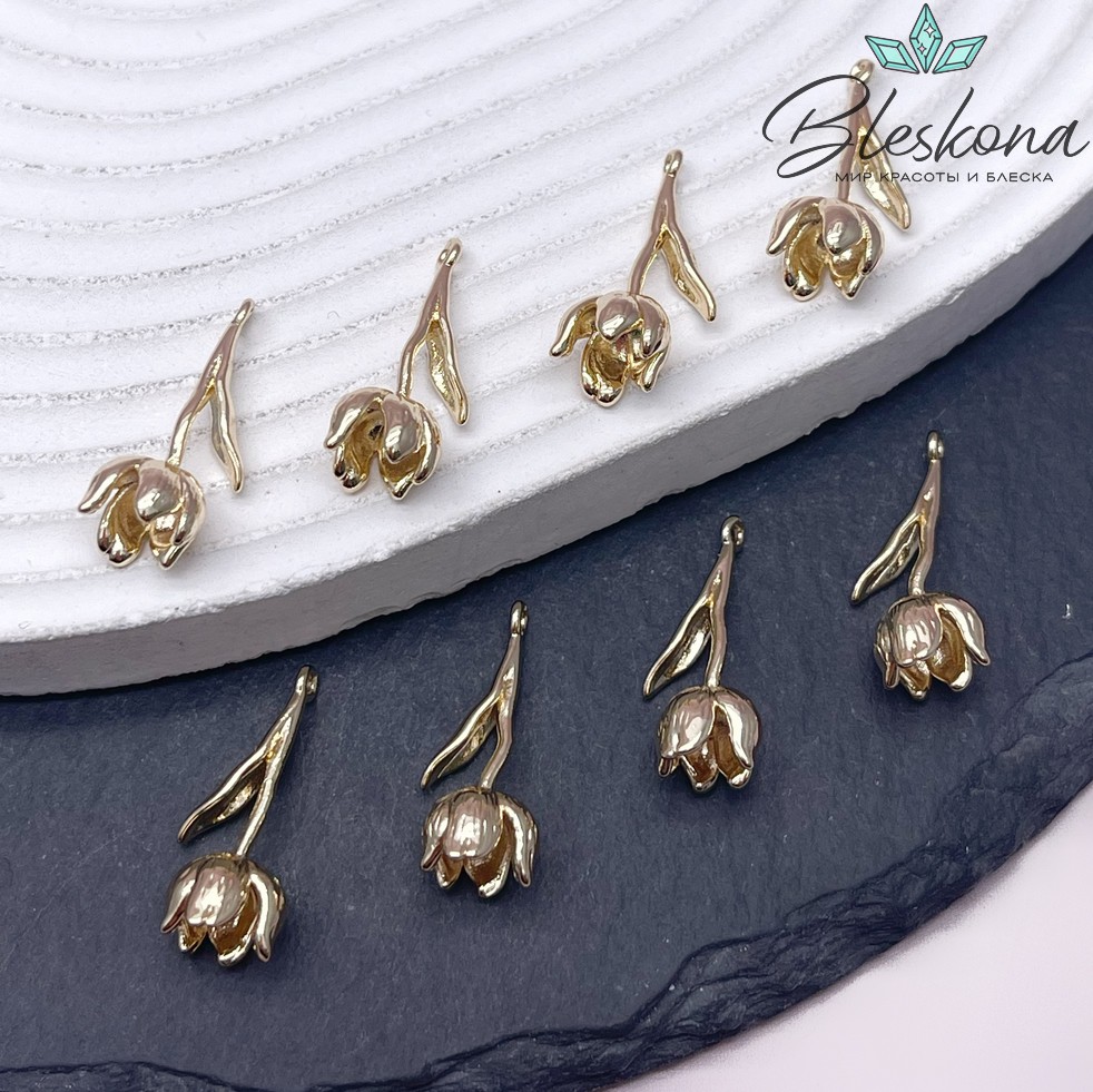 23*11 мм Цвет золото, Подвеска тюльпан 