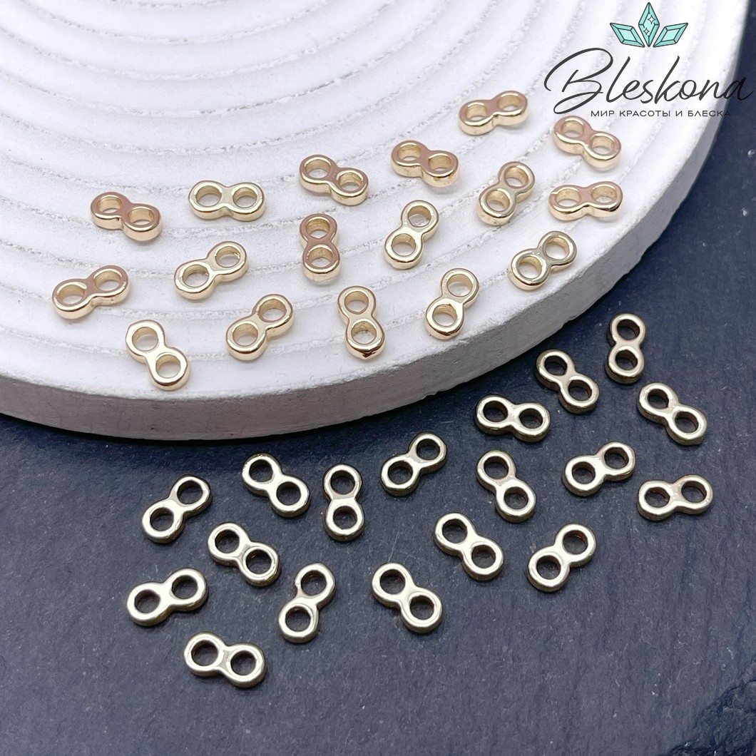 8,5*2 мм Цвет золото, Бусина-разделитель 2 ряда 