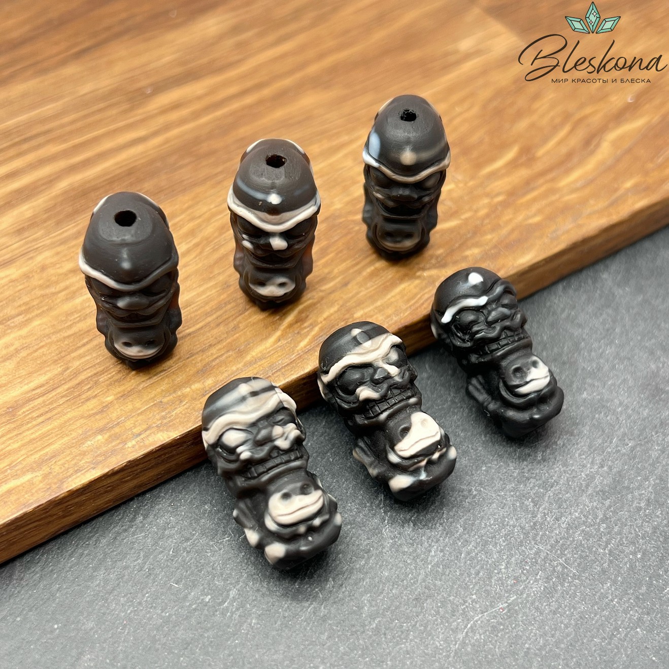 22*11 мм Резная тибетская бусина из Агата №1