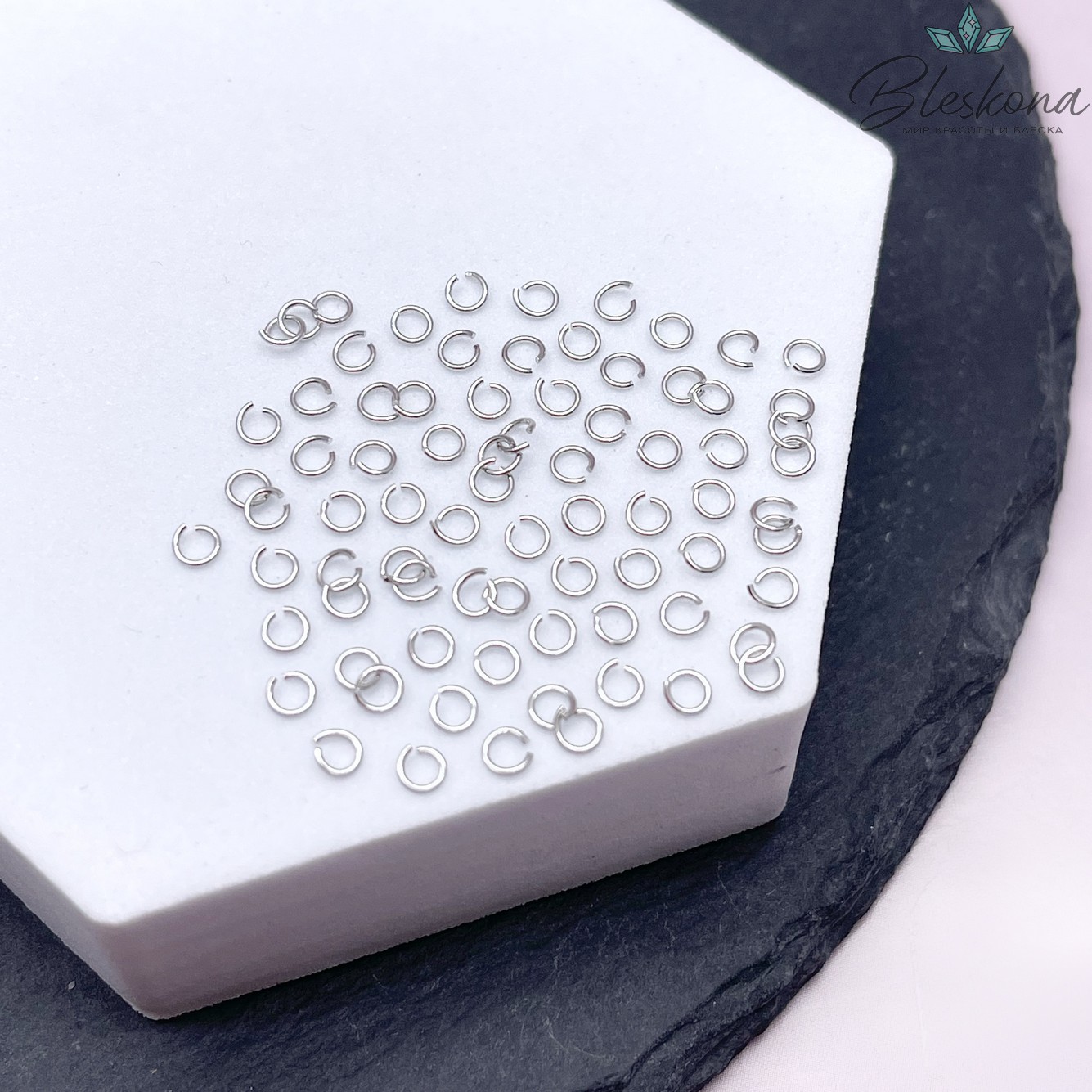 3*0,5 мм Цвет серебро, Колечки уп. 1 гр. 