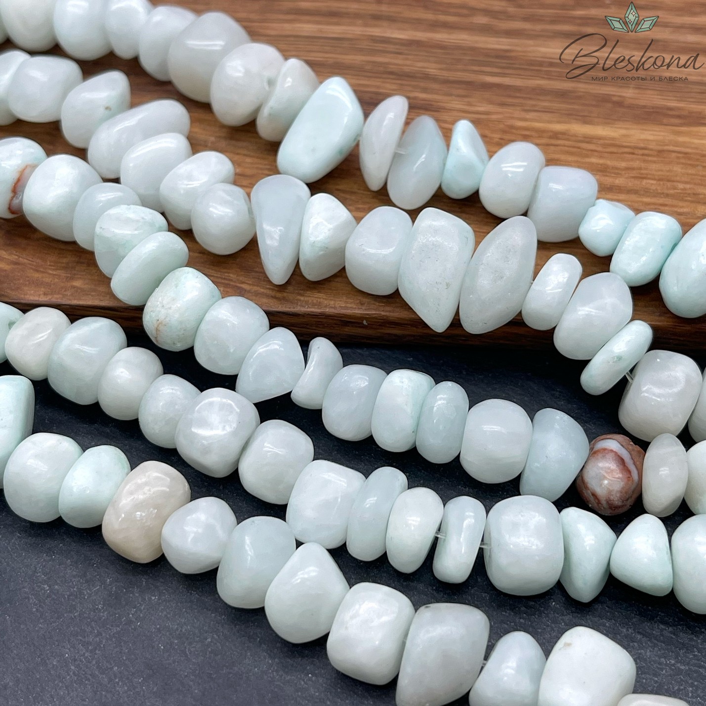 Оникс фриформ мятный (6-10)*(10-15) мм