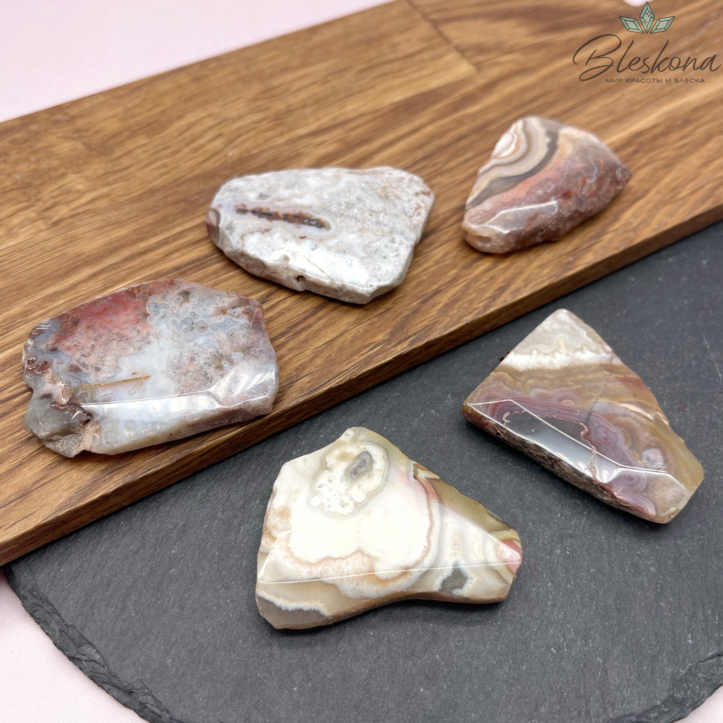 Агат Crazy lace фриформ (44-47)*(32-35) мм штучно