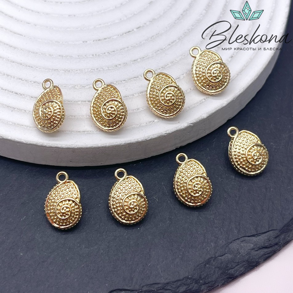 14,5*10 мм Цвет золото, Подвеска Ракушка улитка 