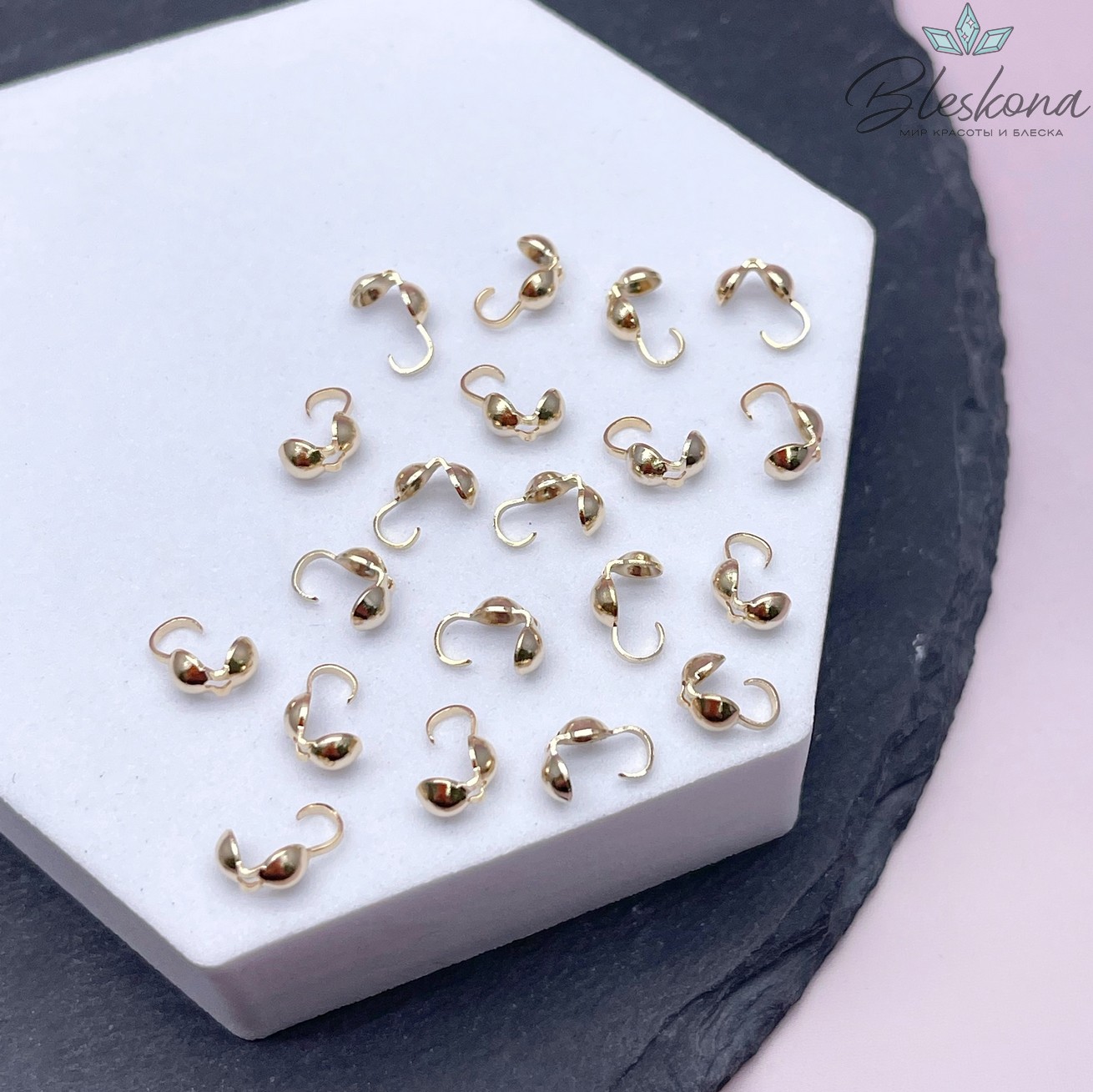 7*4 мм Цвет золото, Каллоты уп. 20 шт.