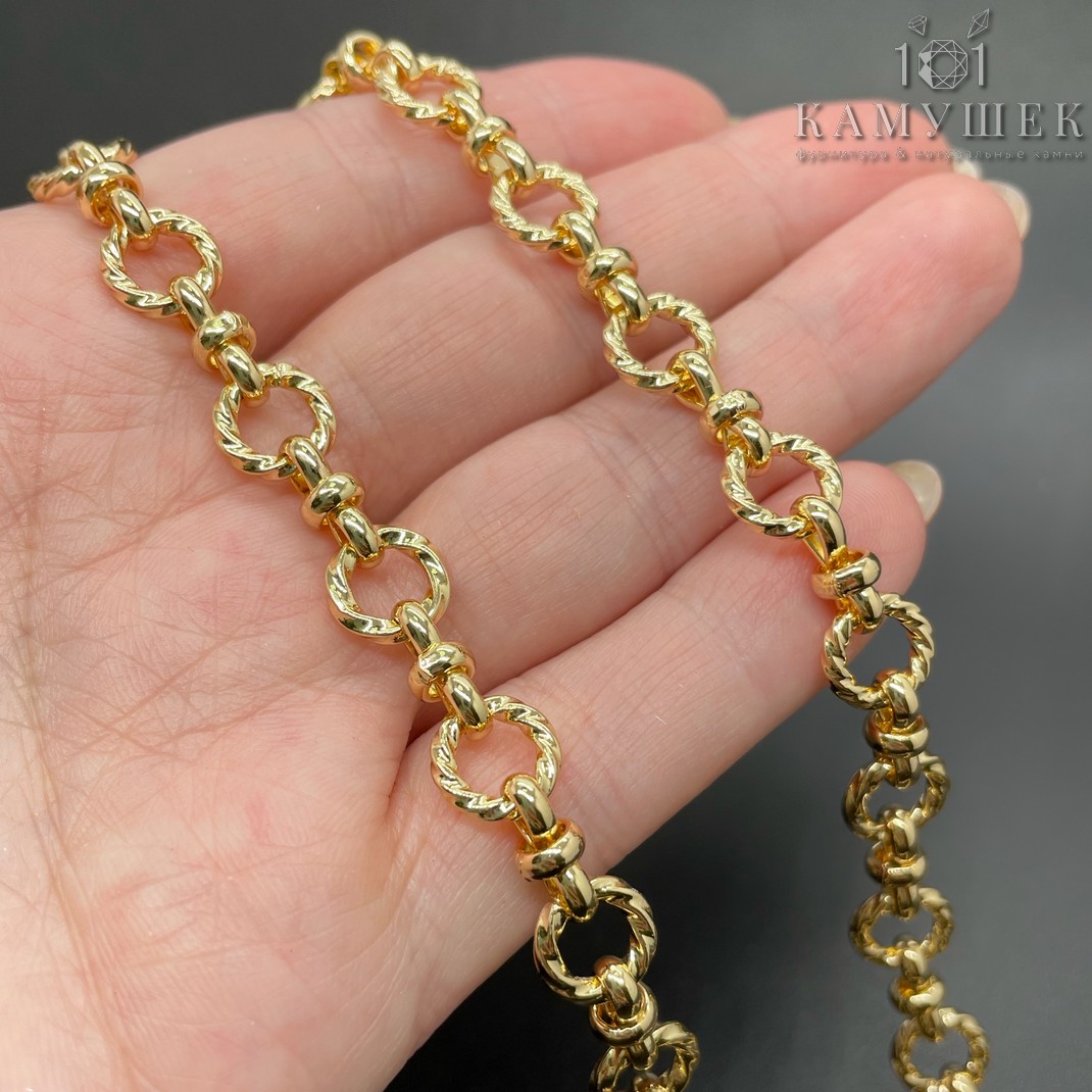 Цепь №41-1 цвет золото 9 мм/11,5*5 мм