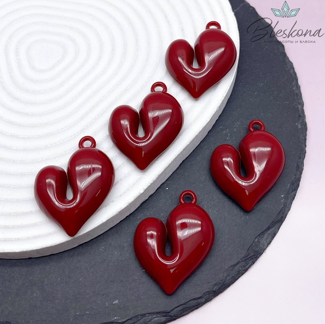 41*33 мм, Подвеска Сердце красное 