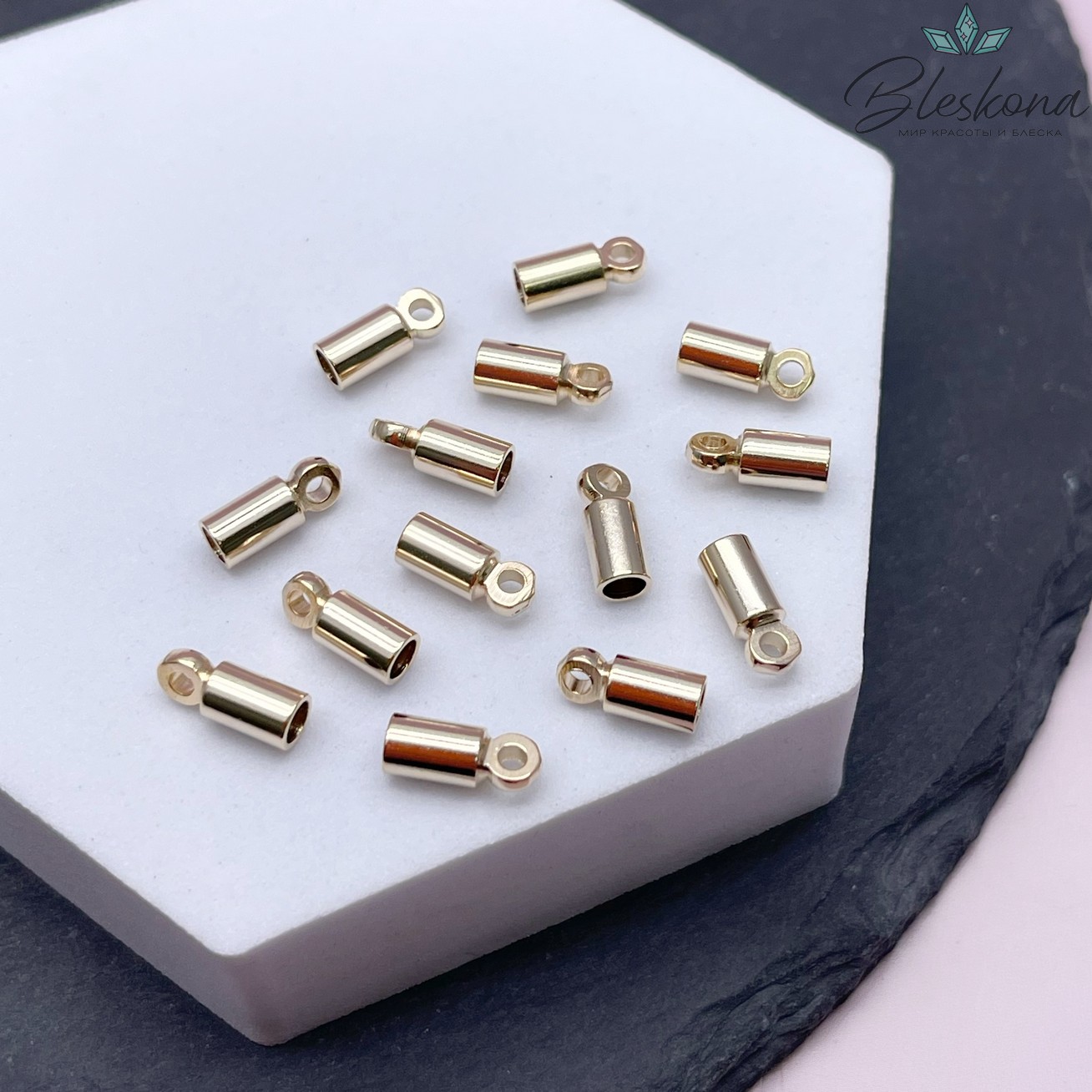 10*4 мм Цвет золото, Концевик для шнура гладкий 