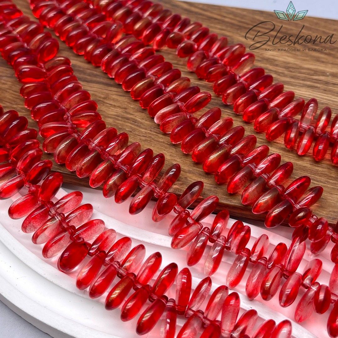 7,5*13,5 мм Стекло Lux, капля, цвет красный