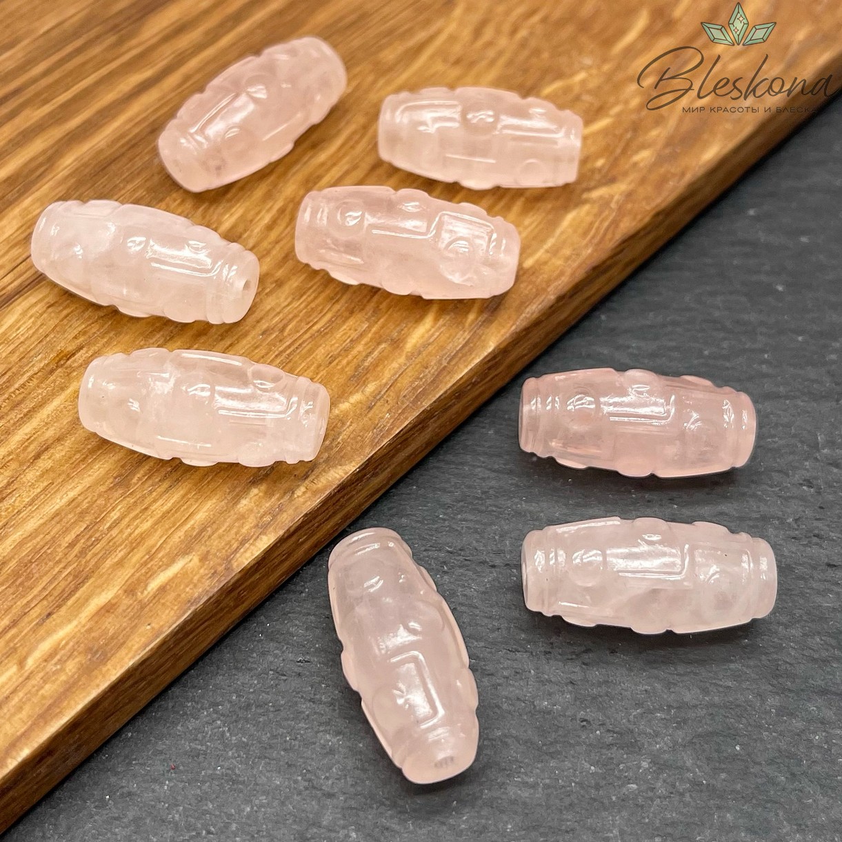 Резная Бусина Дзи 9 глаз 21*10 мм