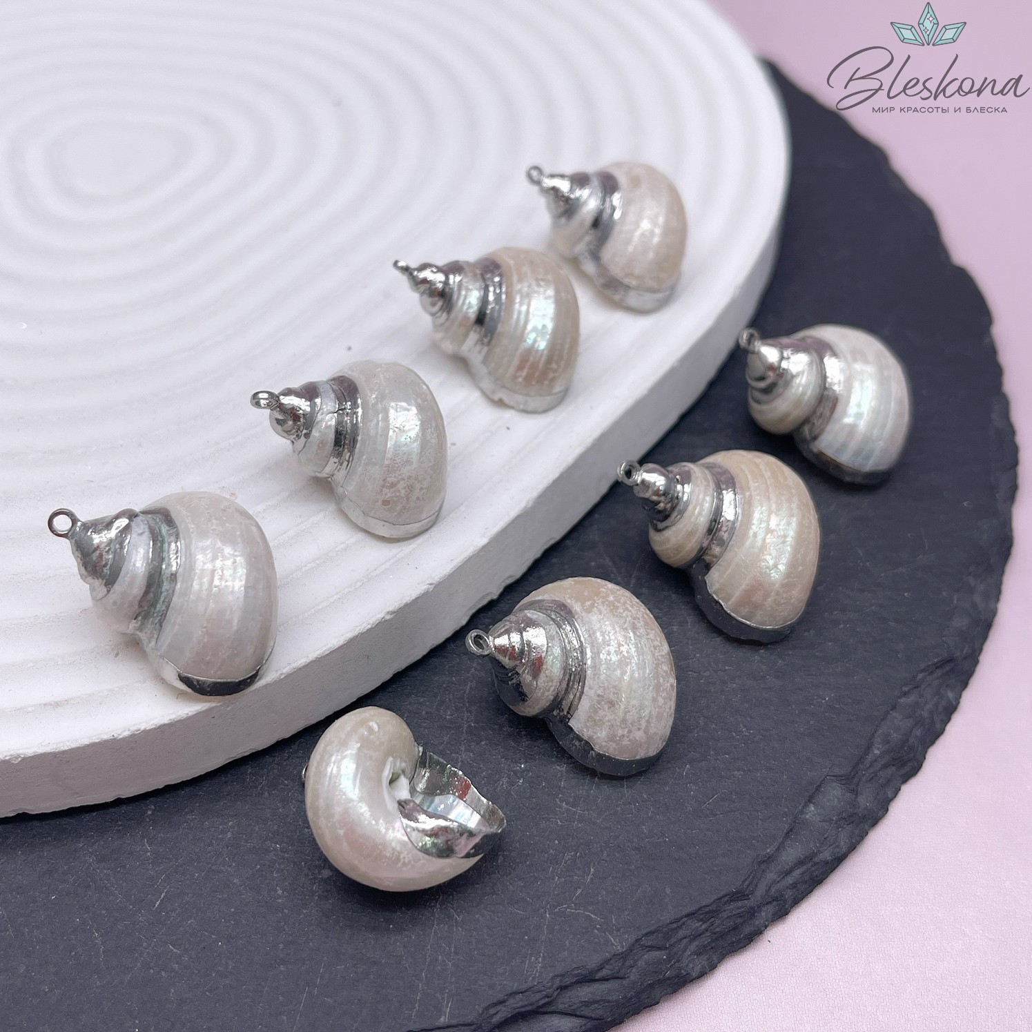 (22-24)*(18-20) мм Цвет серебро, Подвеска Ракушка 