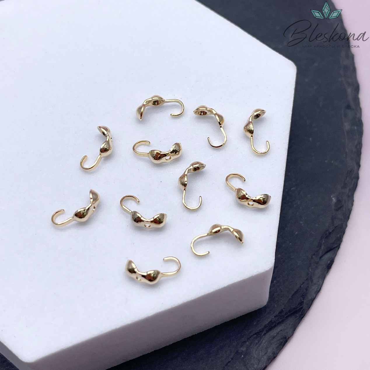 7,5*3,5 мм Цвет золото, Каллоты уп. 10 шт. 