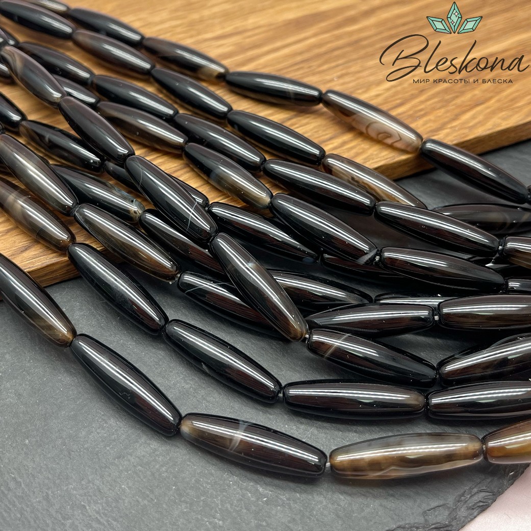 Дзи природная из агата 30*8 мм 