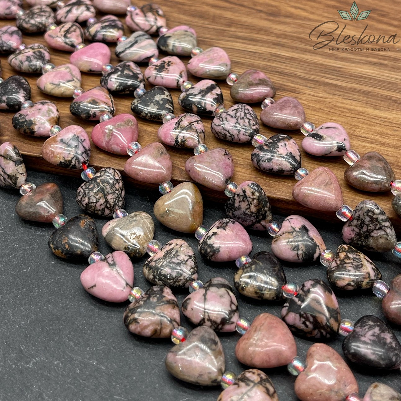 Сердца Родонит 14,5*14,5*6,5 мм