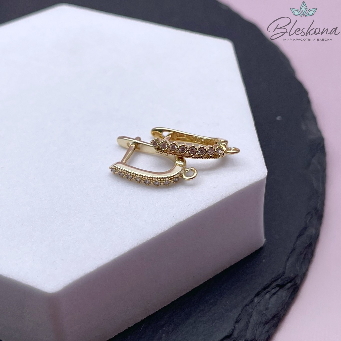 17,5*2,8 мм Цвет золото, Швензы тесьма с цирконами Люкс  