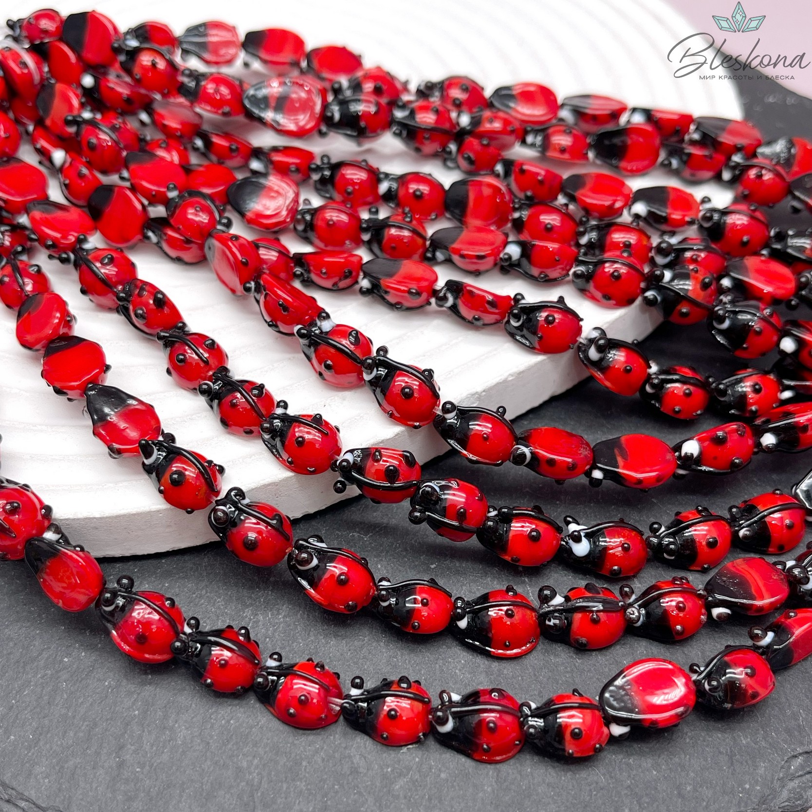 10*8 мм Бусина божья коровка