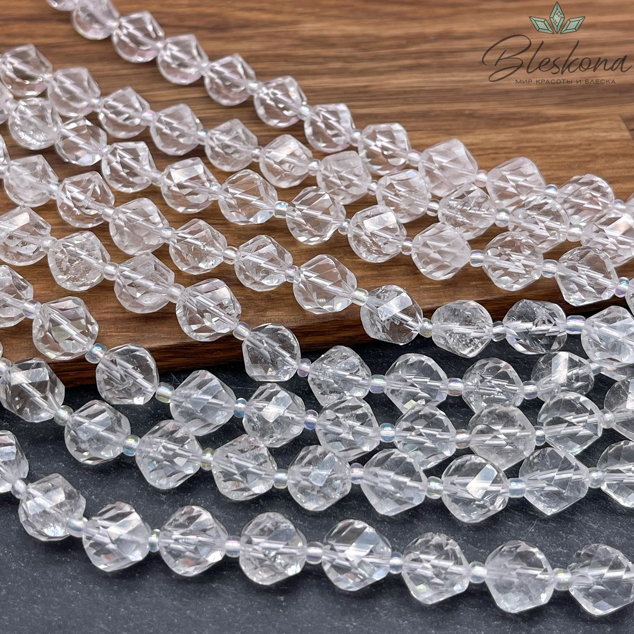 Горный хрусталь, огранка прямоугольная 10 мм