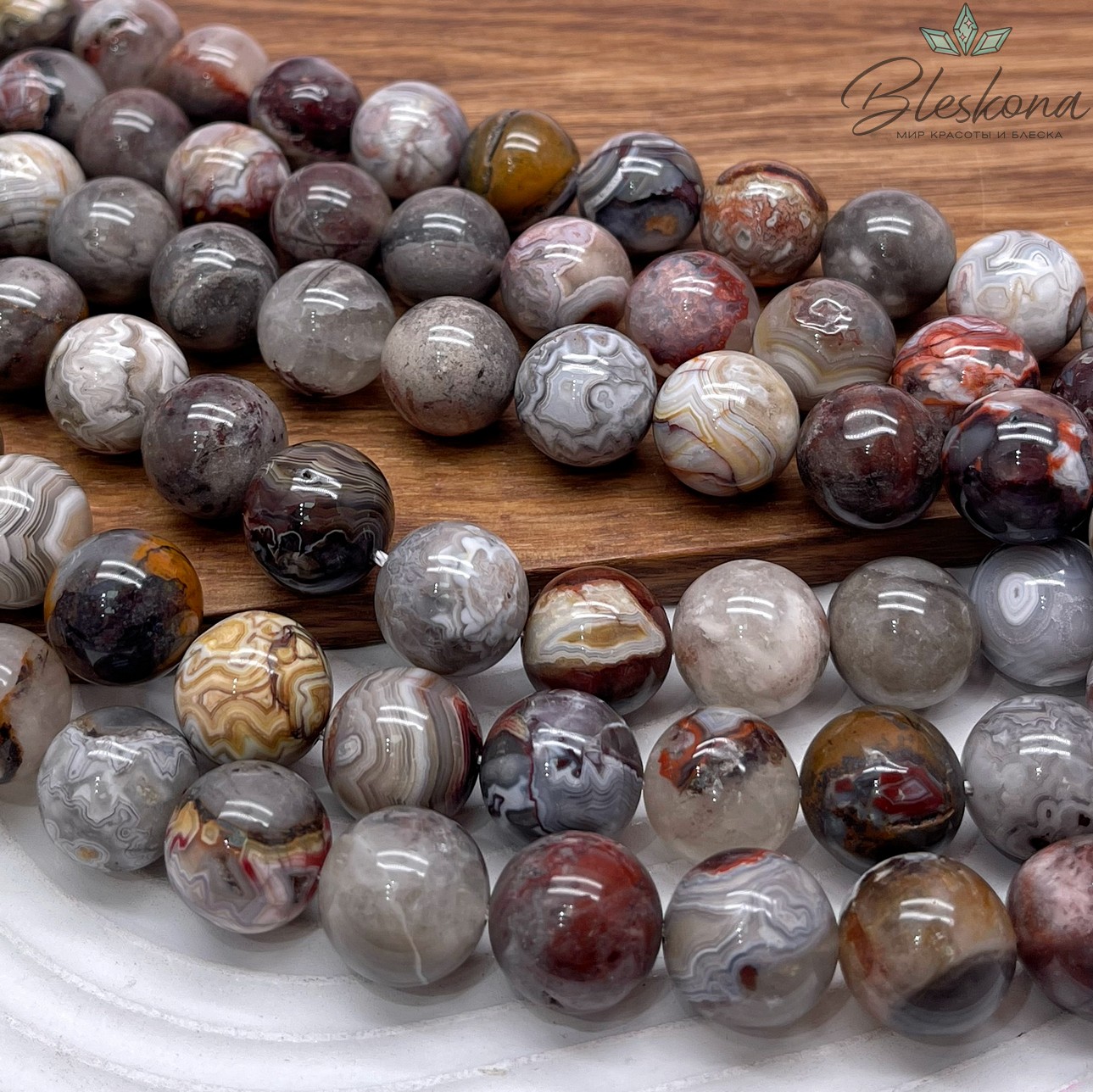 Агат  Crazy lace 14 мм