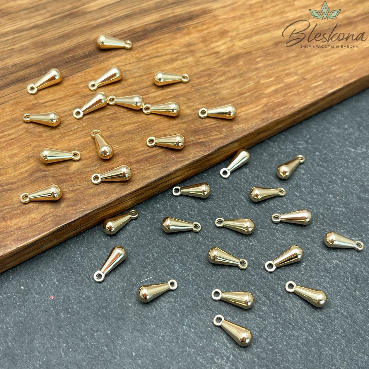 10*4 мм Цвет золото, Подвеска капля  