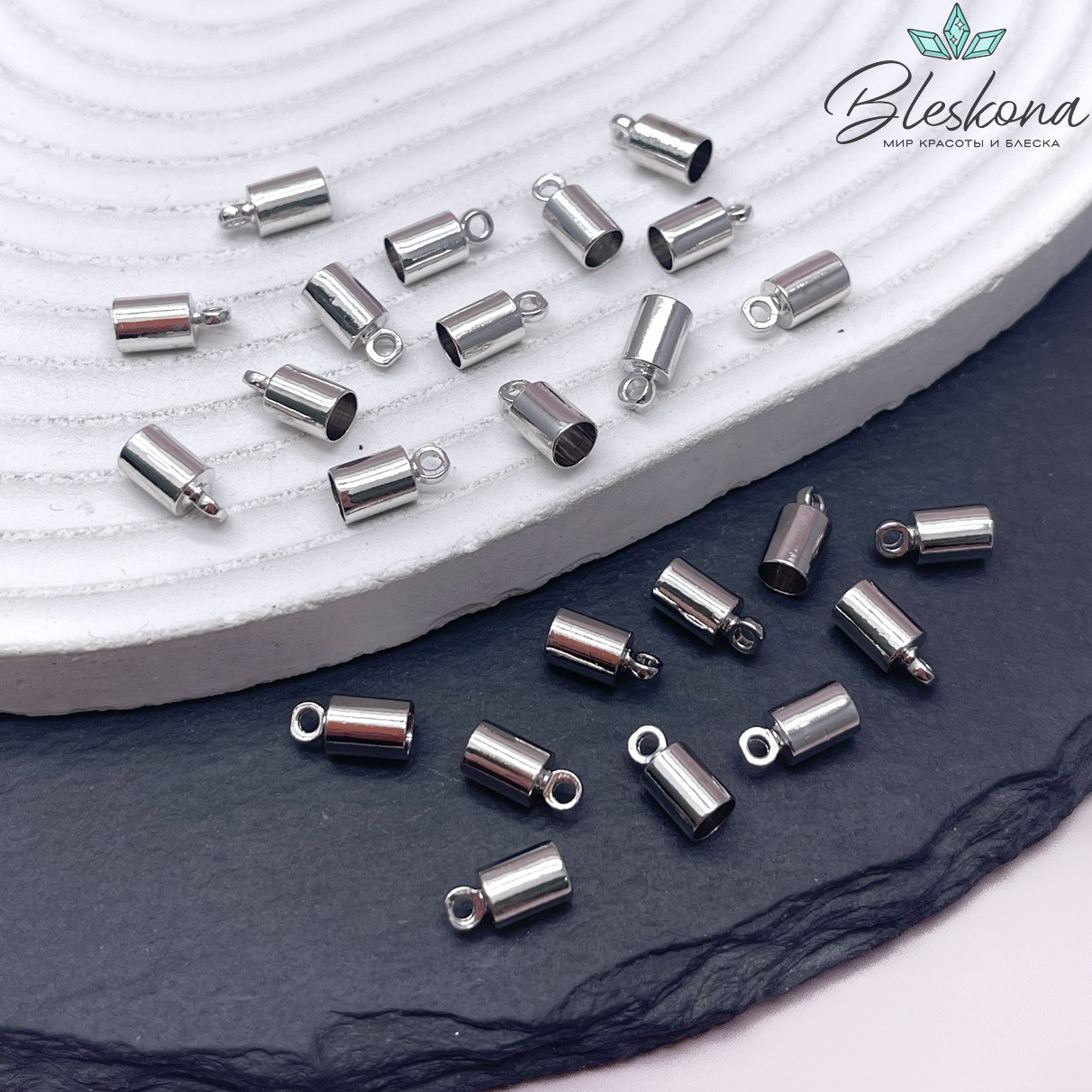 9*4,5 мм Цвет серебро, Концевик гладкий 