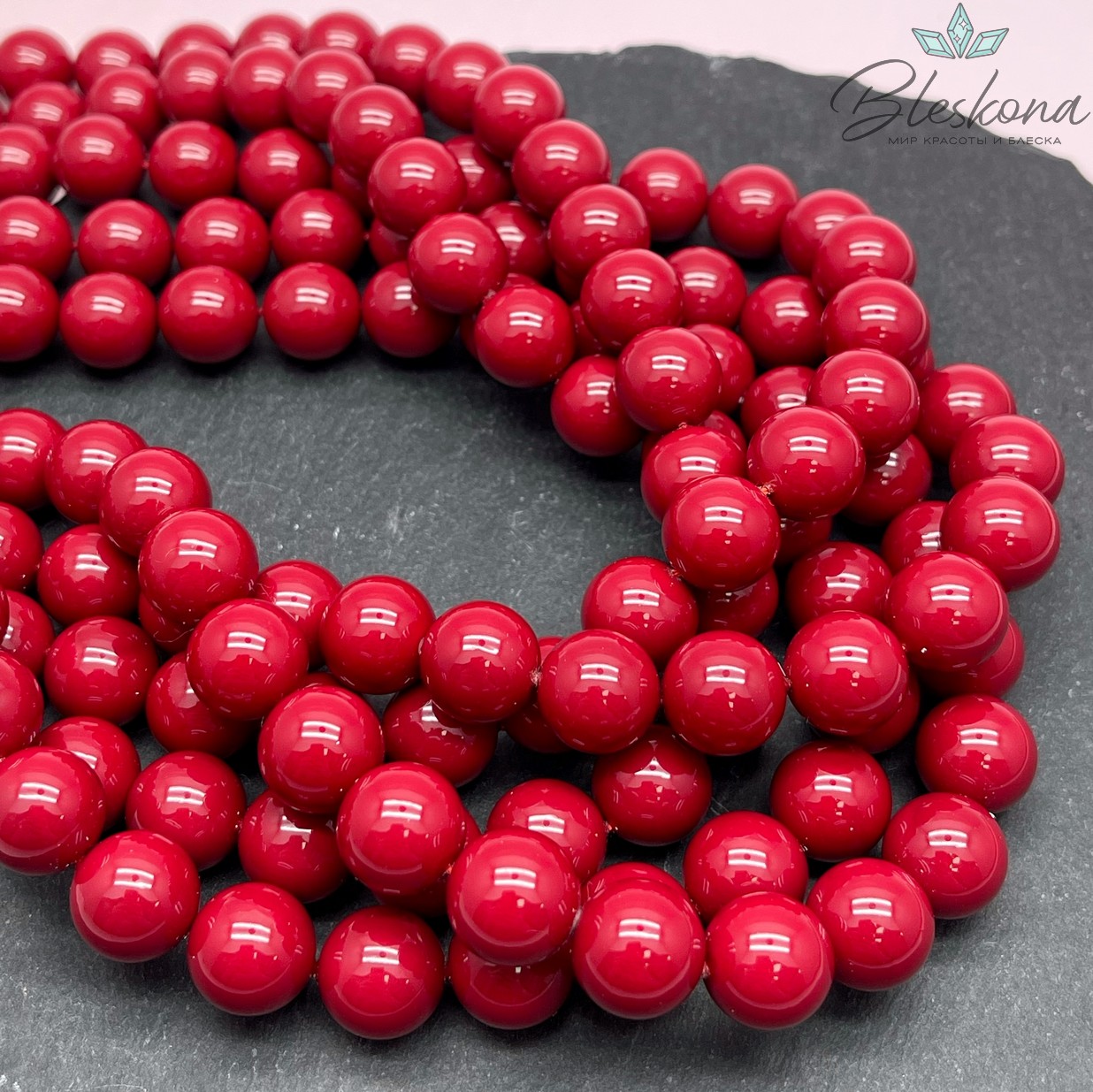 Жемчуг Майорка, цвет красная №1 12 мм 
