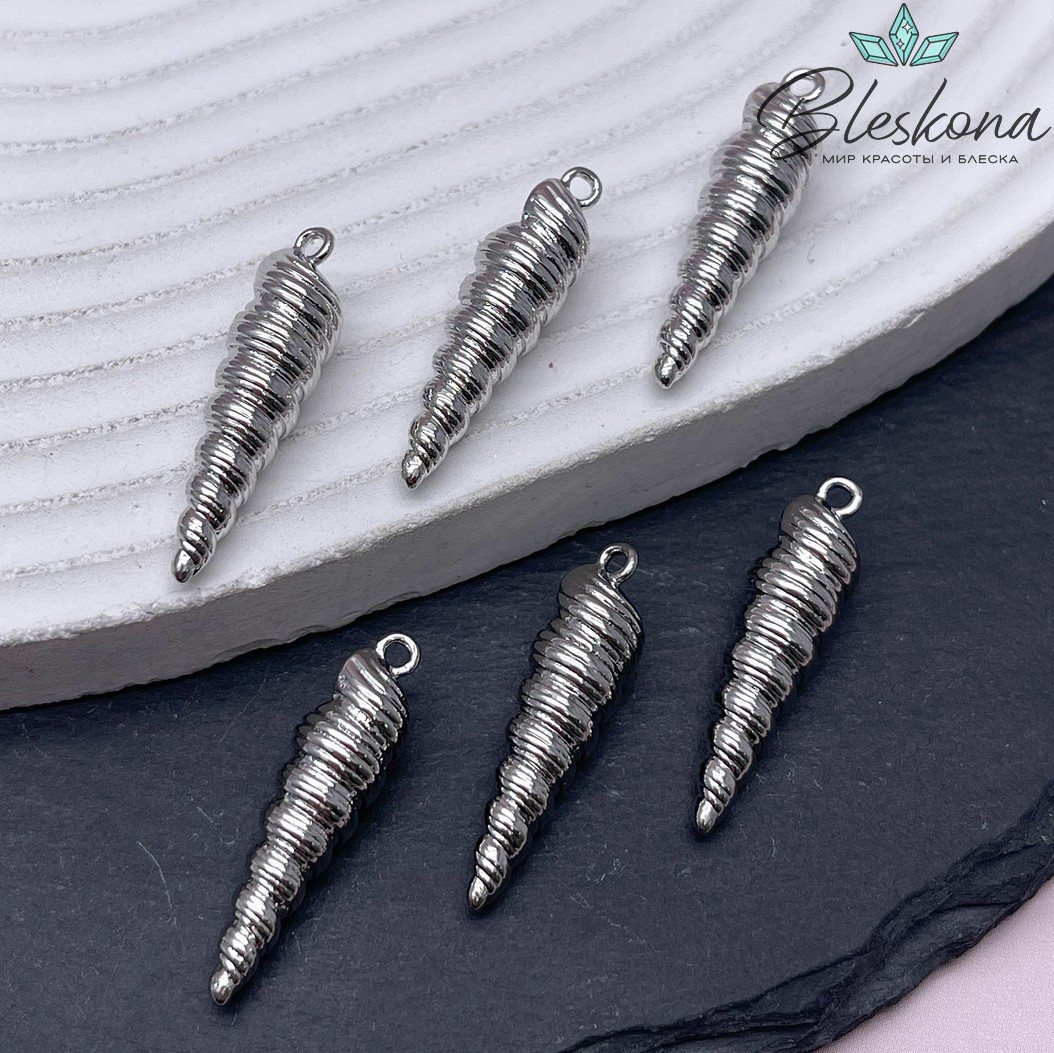 26,7*7 мм Цвет серебро, Подвеска ракушка 