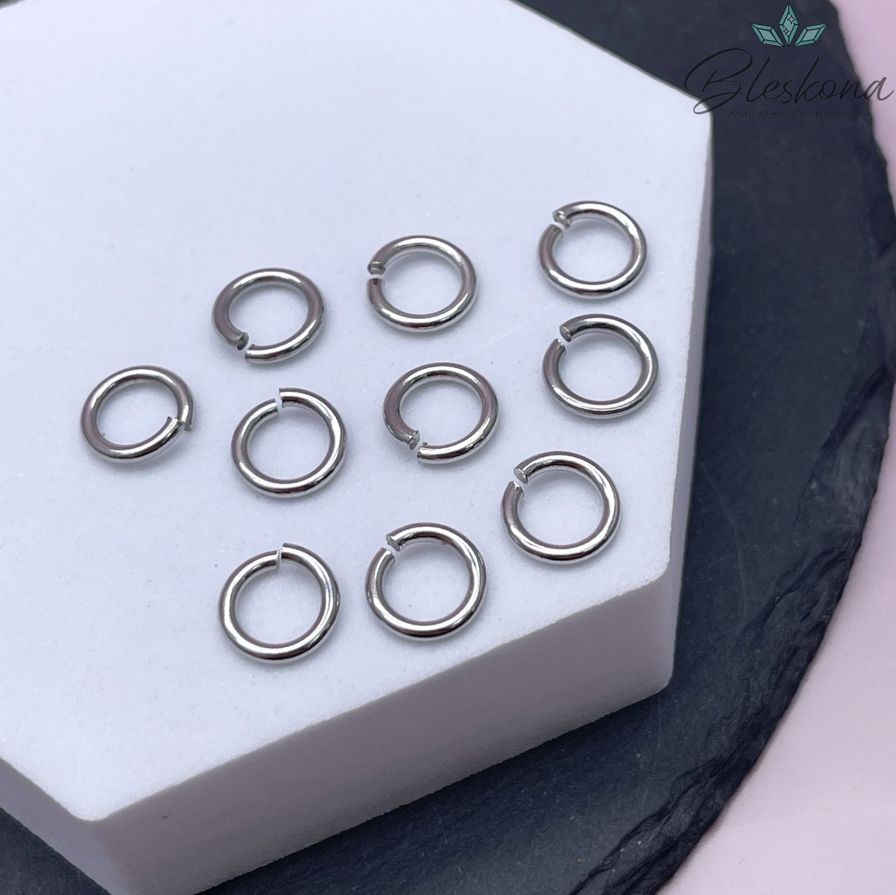 9*1,5 мм Цвет серебро, Колечки разъемные уп. 1 гр