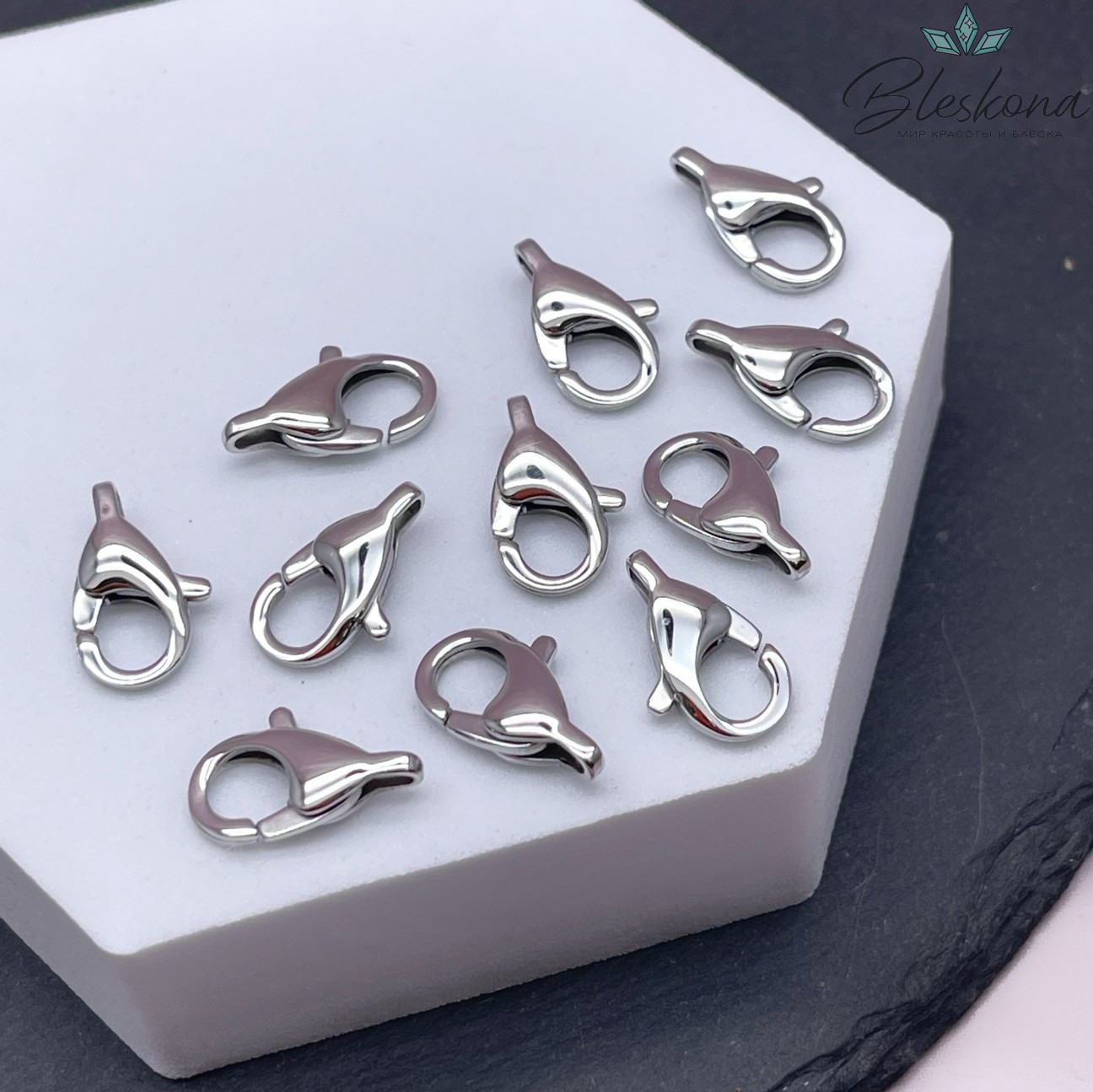15 мм Цвет серебро, Замок округлый