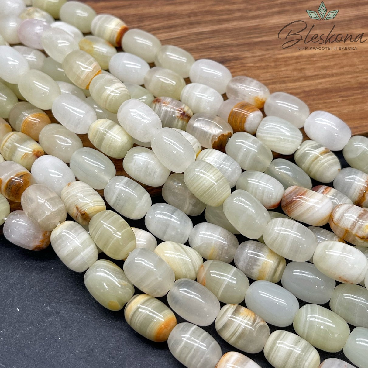 Оникс зеленый бочата 14*10 мм