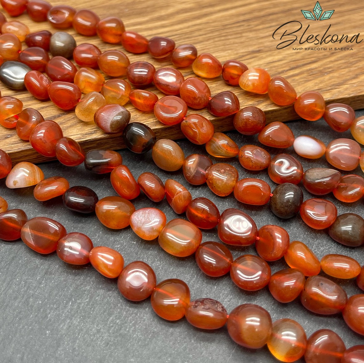 Агат галтовка  (9-11)*(9-10) мм 